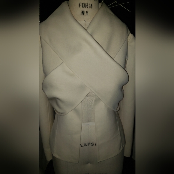 Ralph Lauren Purple label wool bias cut handmade fitted cream jacket - Picture 13 of 16